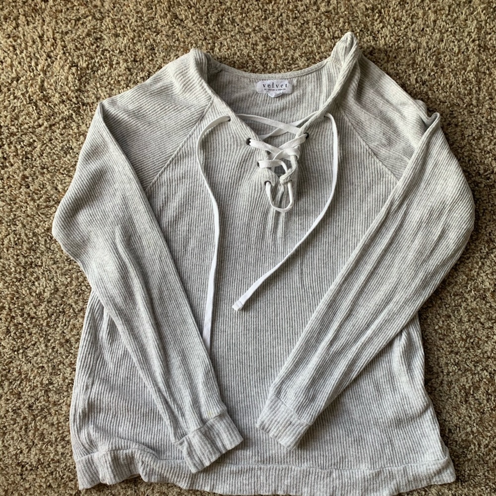 Velvet cream sweater